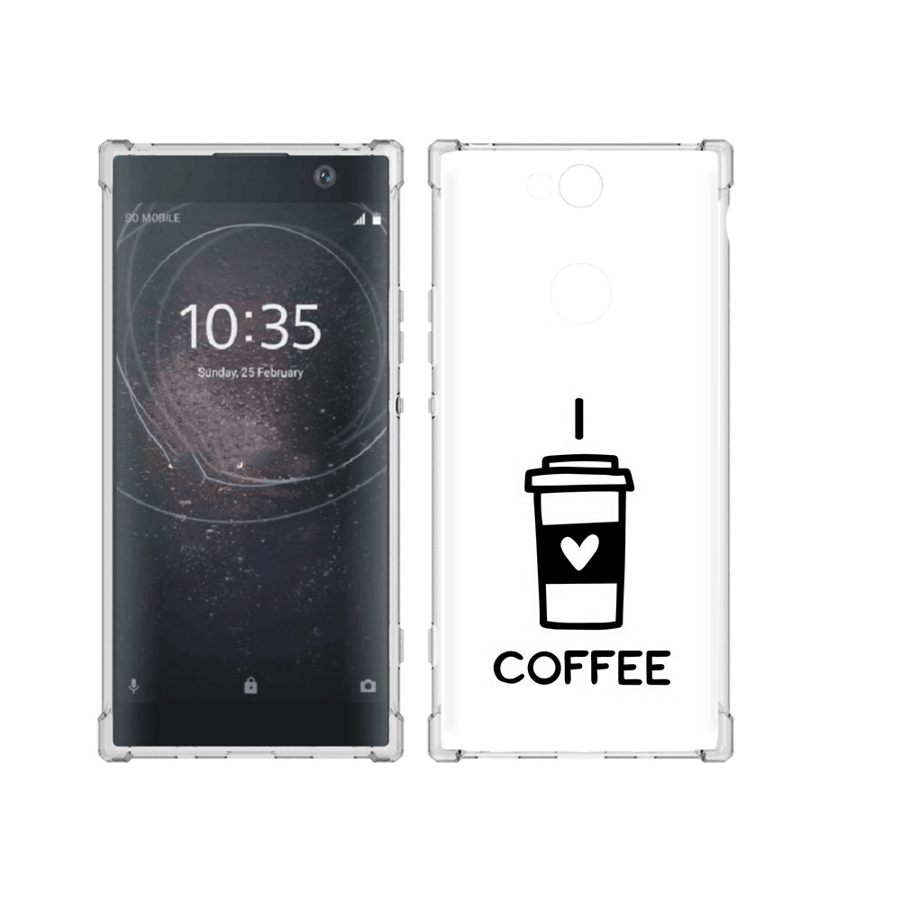 

Чехол MyPads Tocco для Sony Xperia XA2 Plus Я люблю кофе, Прозрачный, Tocco