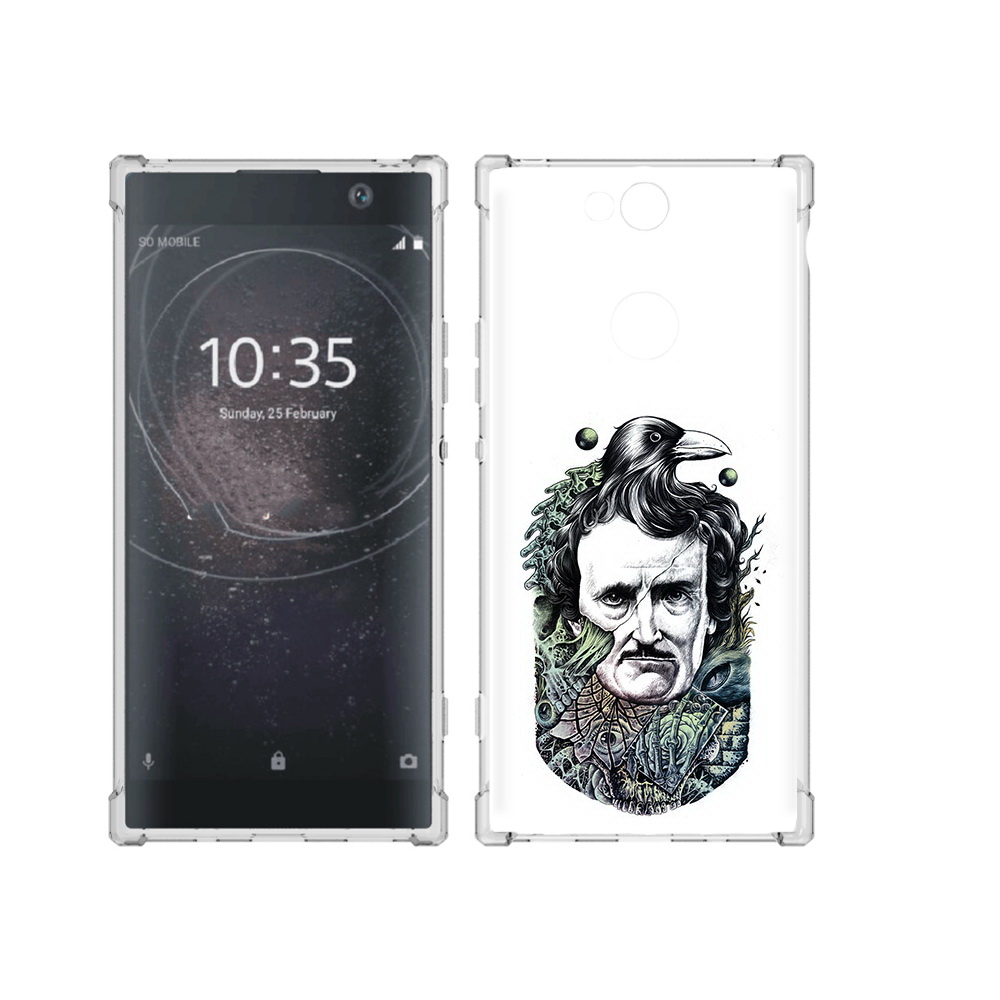 

Чехол MyPads Tocco для Sony Xperia XA2 Plus Эдгар Аллан с вороном, Прозрачный, Tocco