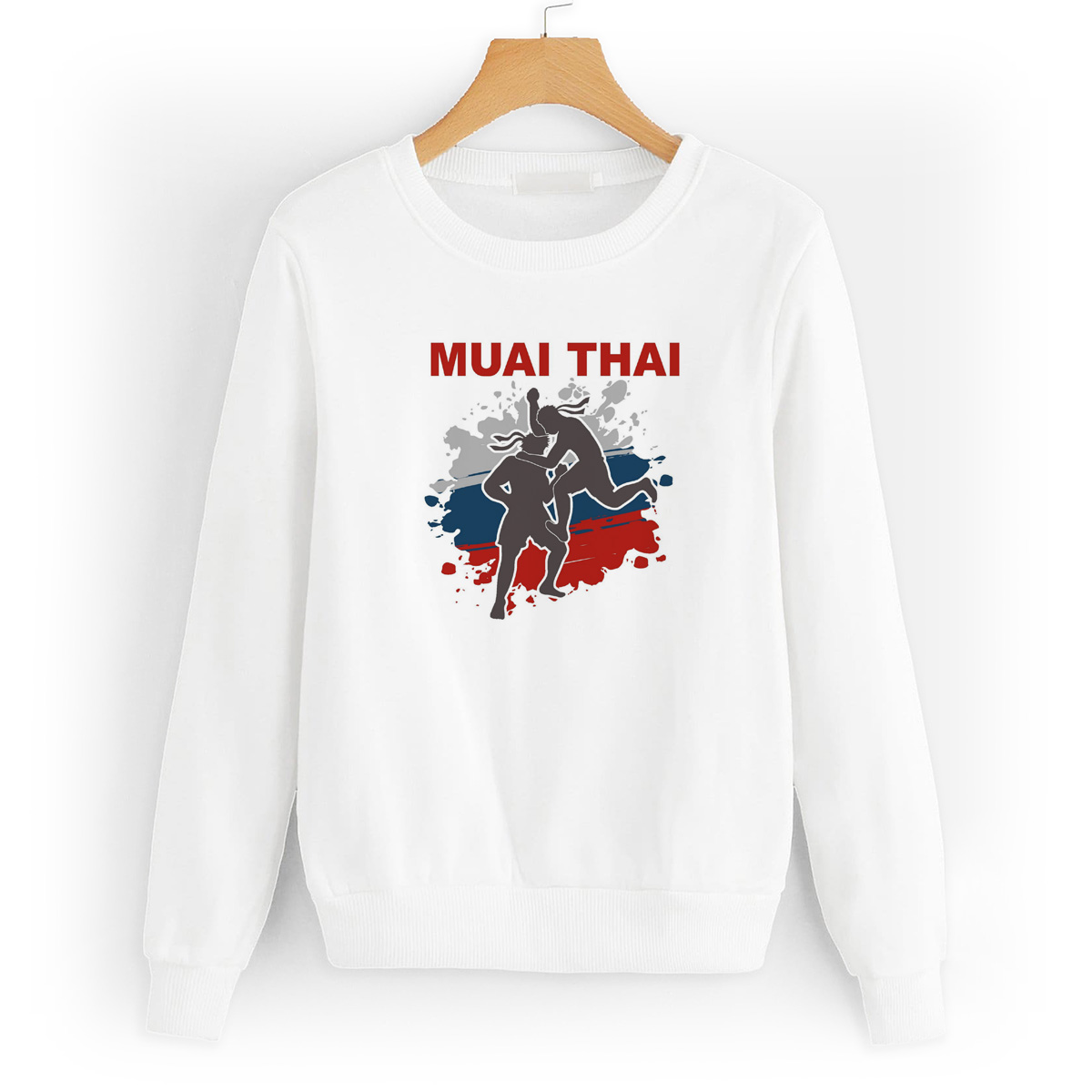 

Свитшот белый CoolPodarok Muay thai (тайский бокс), W0113454