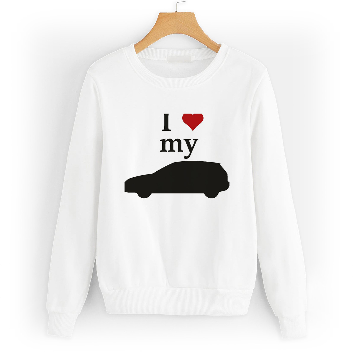 

Свитшот белый CoolPodarok Авто. I love my car, W0111443