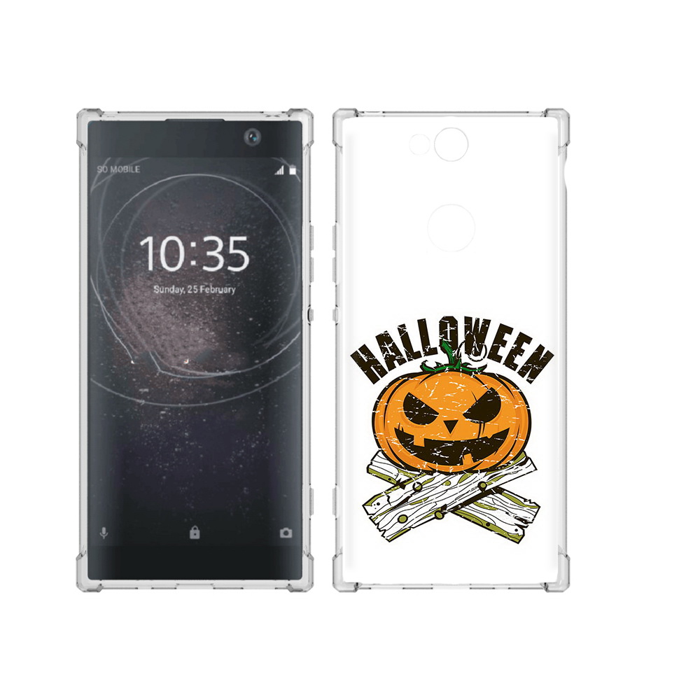 

Чехол MyPads Tocco для Sony Xperia XA2 Plus Хэллоуин доски тыква, Прозрачный, Tocco