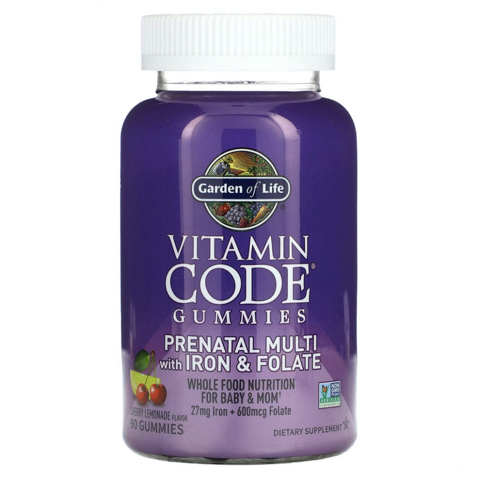 Мультивитамины Garden of LifeVitamin Code для беременных вишневый лимонад 90 шт 5549₽