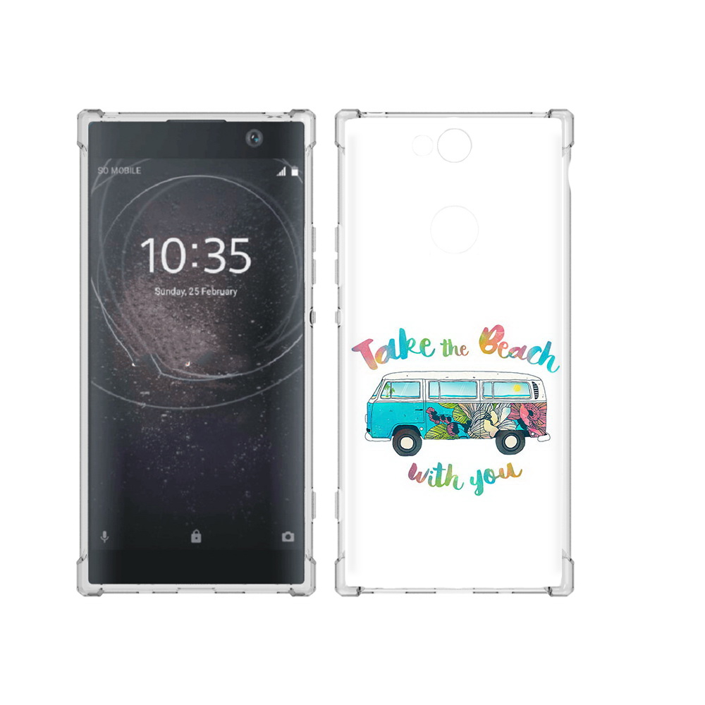 

Чехол MyPads Tocco для Sony Xperia XA2 Plus Хиппи автобус, Прозрачный, Tocco