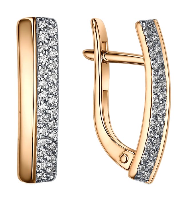 

Серьги из красного золота с фианитом Veronika S132-1284, S132-1284