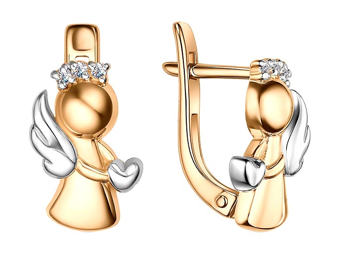 

Серьги из красного золота с фианитом Veronika S132-1074, S132-1074