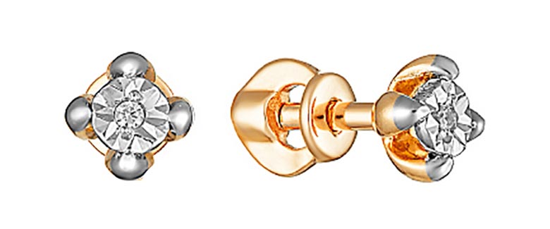 

Серьги из красного золота с фианитом Veronika S133-1816, S133-1816