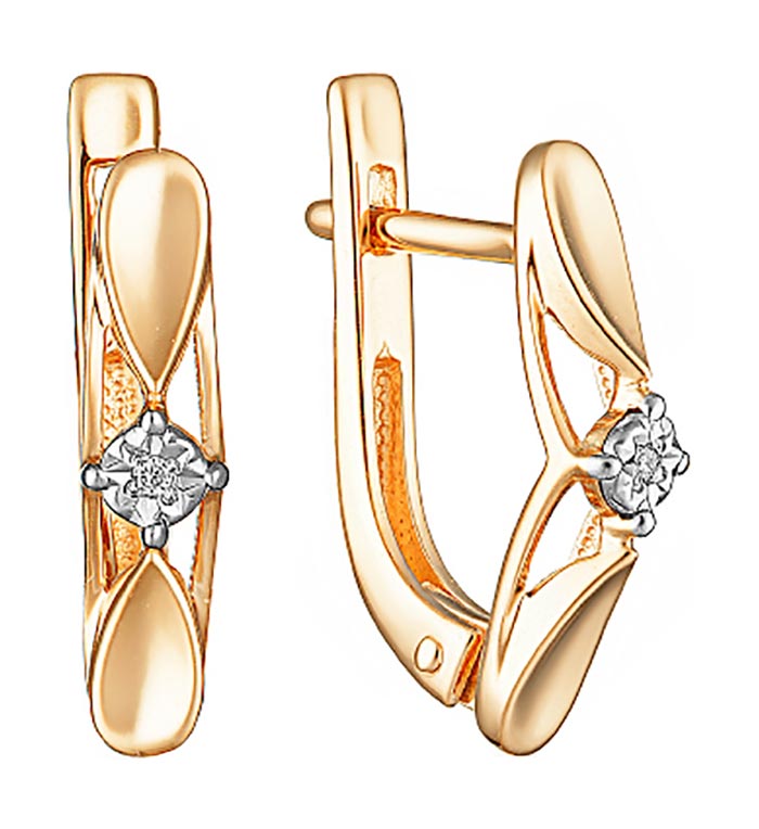 

Серьги из красного золота с фианитом Veronika S133-1815, S133-1815