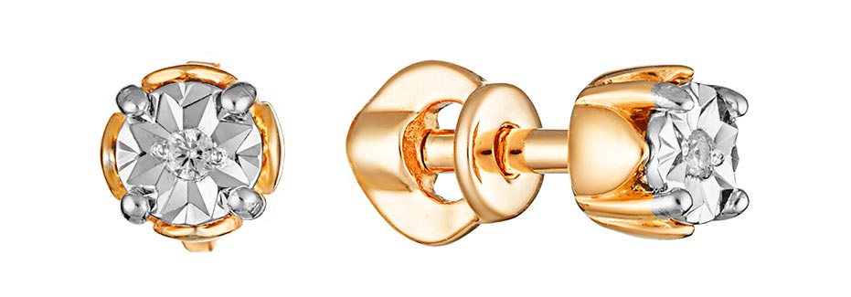 

Серьги из красного золота с фианитом Veronika S133-1813, S133-1813