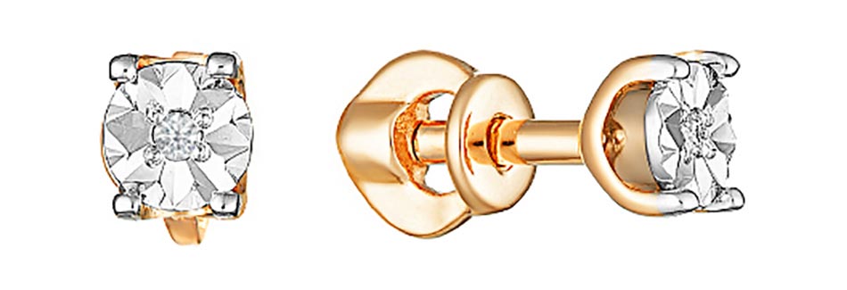 

Серьги из красного золота с фианитом Veronika S133-1812, S133-1812