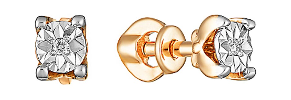 

Серьги из красного золота с фианитом Veronika S133-1811, S133-1811