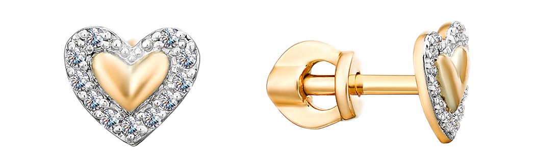 

Серьги из красного золота с фианитом Veronika S132-982, S132-982