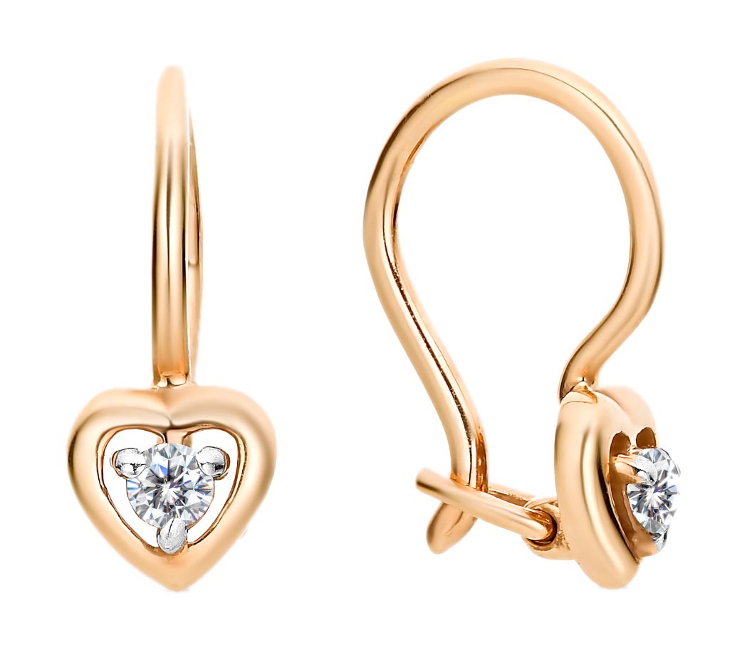 

Серьги из красного золота с фианитом Veronika S132-950, S132-950