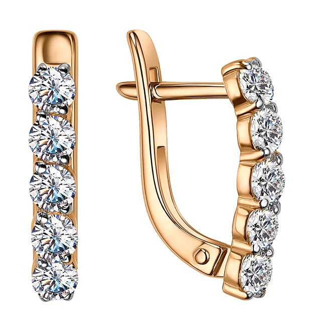 

Серьги из красного золота с фианитом Veronika S132-260, S132-260