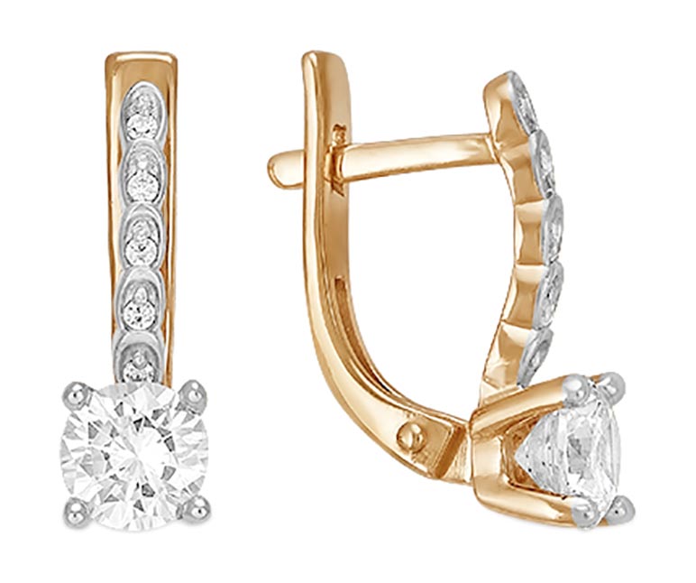 

Серьги из красного золота с фианитом Veronika S132-254, S132-254