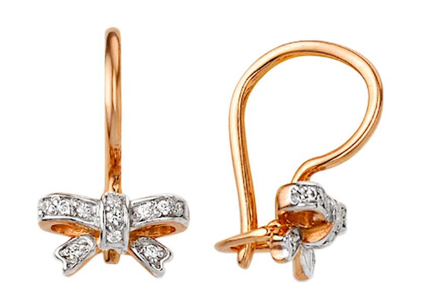 

Серьги из красного золота с фианитом Veronika S132-237, S132-237