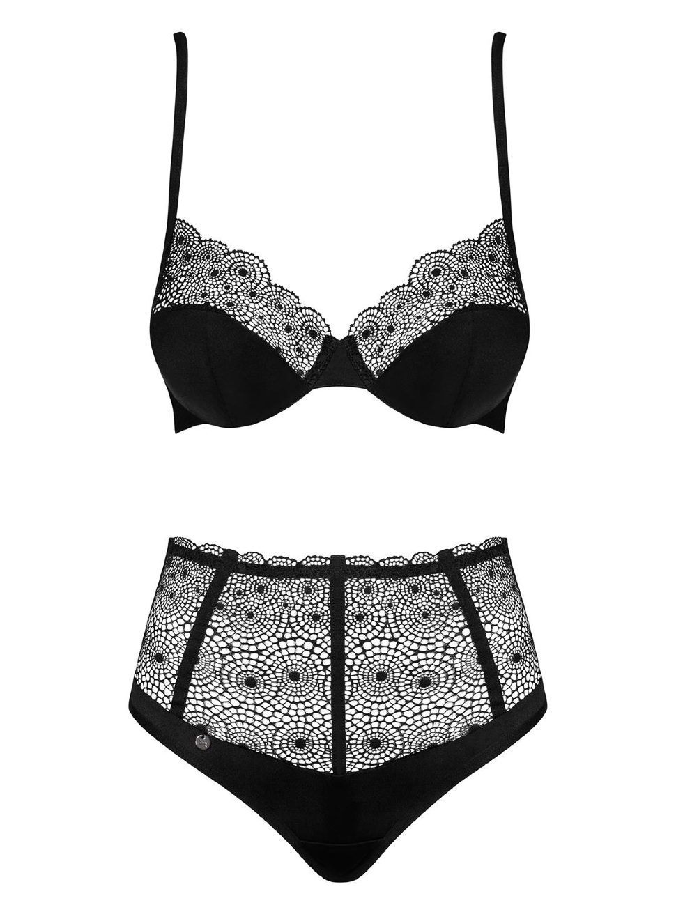

Соблазнительный комплект нижнего белья Obsessive Sharlotte черный S-M