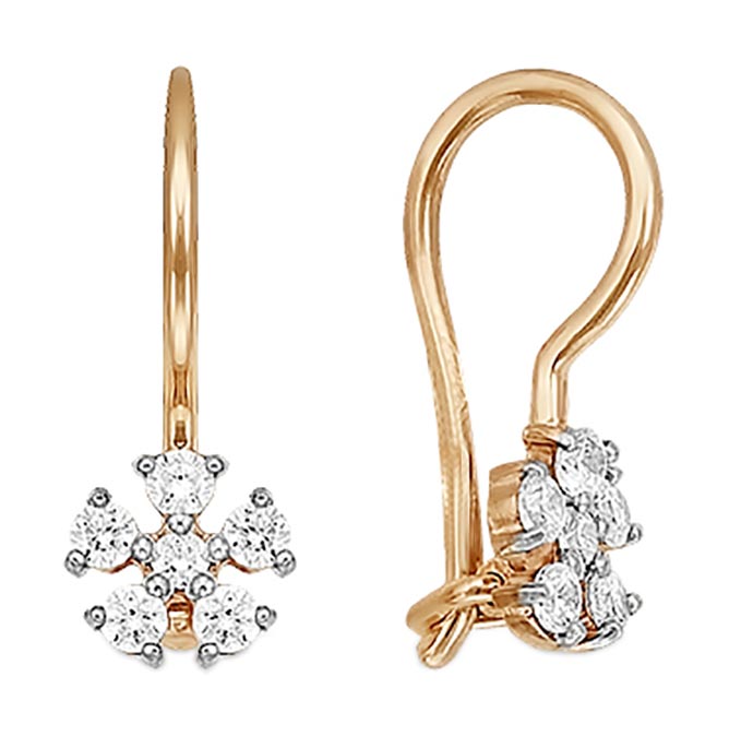

Серьги из красного золота с фианитом Veronika S132-212, S132-212