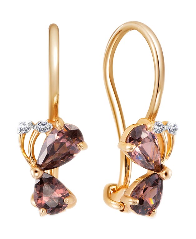 

Серьги из красного золота с фианитом Veronika S132-2066M2, S132-2066M2