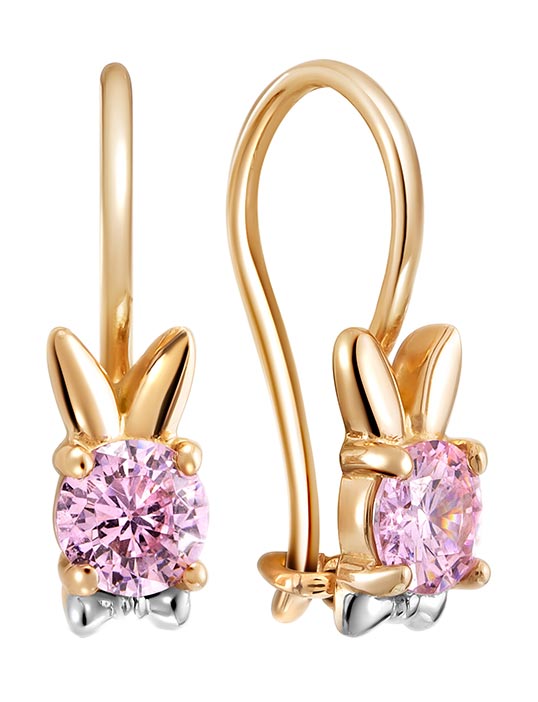 

Серьги из красного золота с фианитом Veronika S132-2064ROZ, S132-2064ROZ