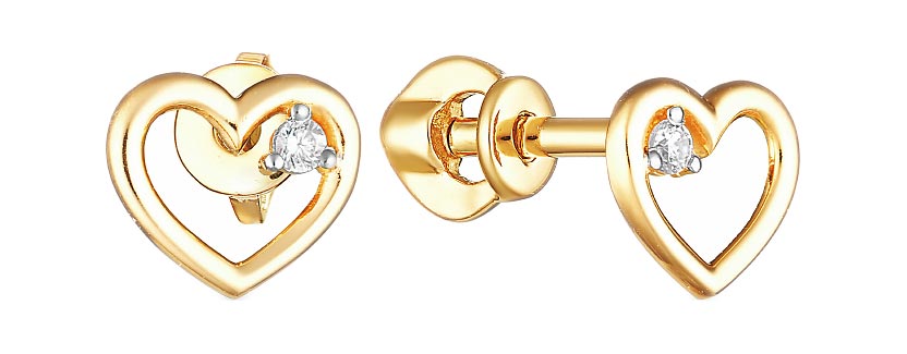 

Серьги из красного золота с фианитом Veronika S132-1968, S132-1968