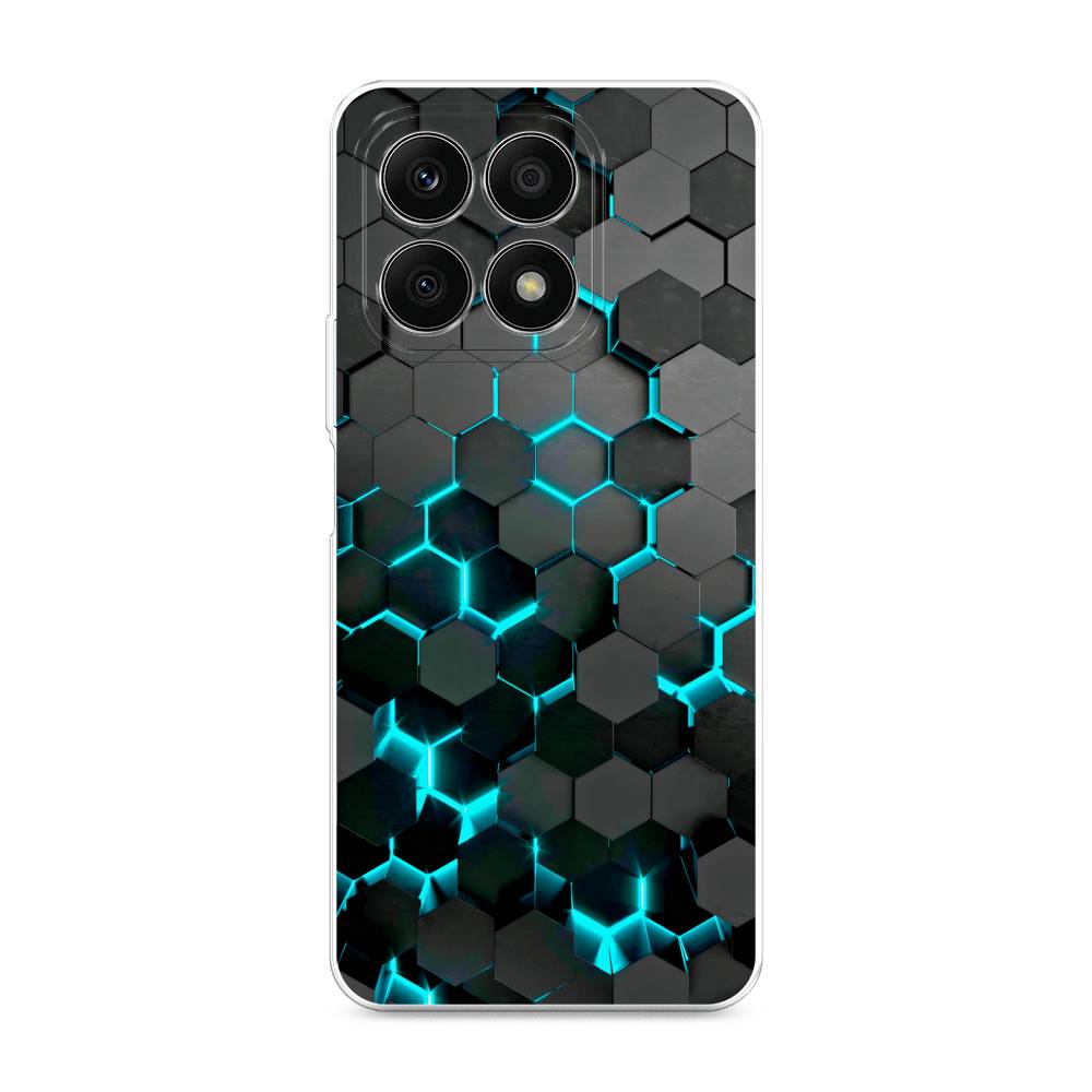 

Силиконовый чехол "Соты бирюзовые" на Honor X8A, Прозрачный