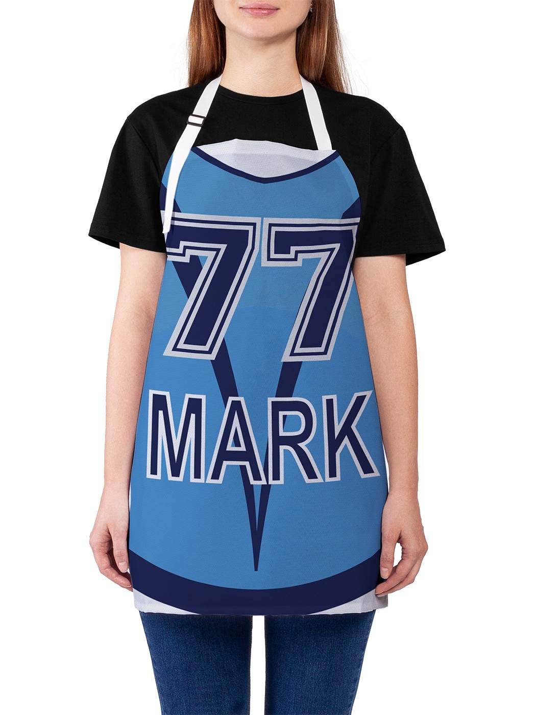 фото Фартук женский joyarty для готовки "футболка марк 77", универсальный размер