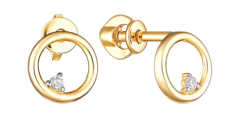 

Серьги из красного золота с фианитом Veronika S132-1966, S132-1966
