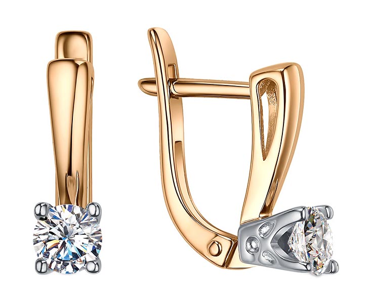 

Серьги из красного золота с фианитом Veronika S132-1936, S132-1936
