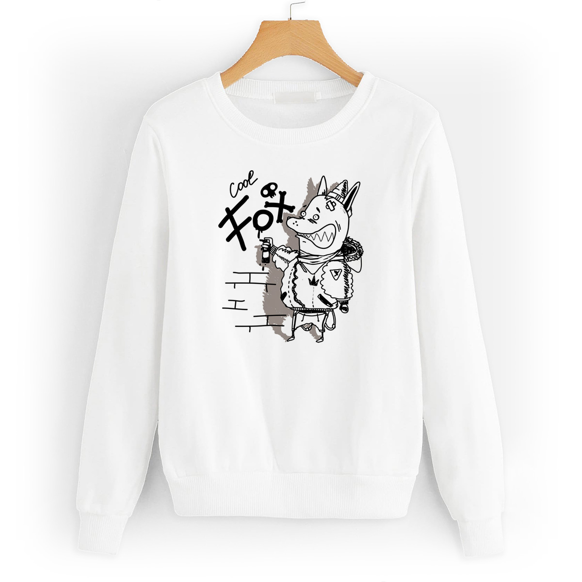 

Свитшот белый CoolPodarok Прикол. Cool fox, W0151430