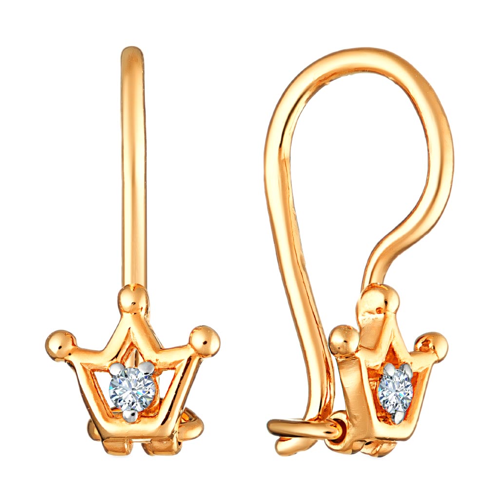 

Серьги из красного золота с фианитом Veronika S132-1907, S132-1907