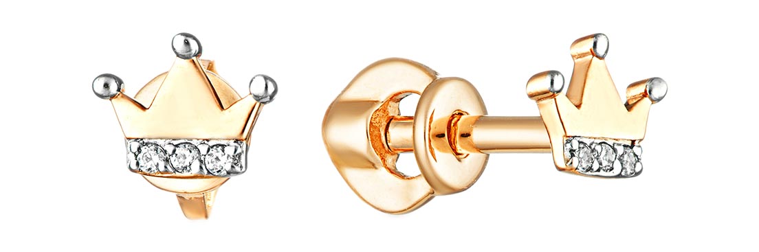 

Серьги из красного золота с фианитом Veronika S132-1900, S132-1900