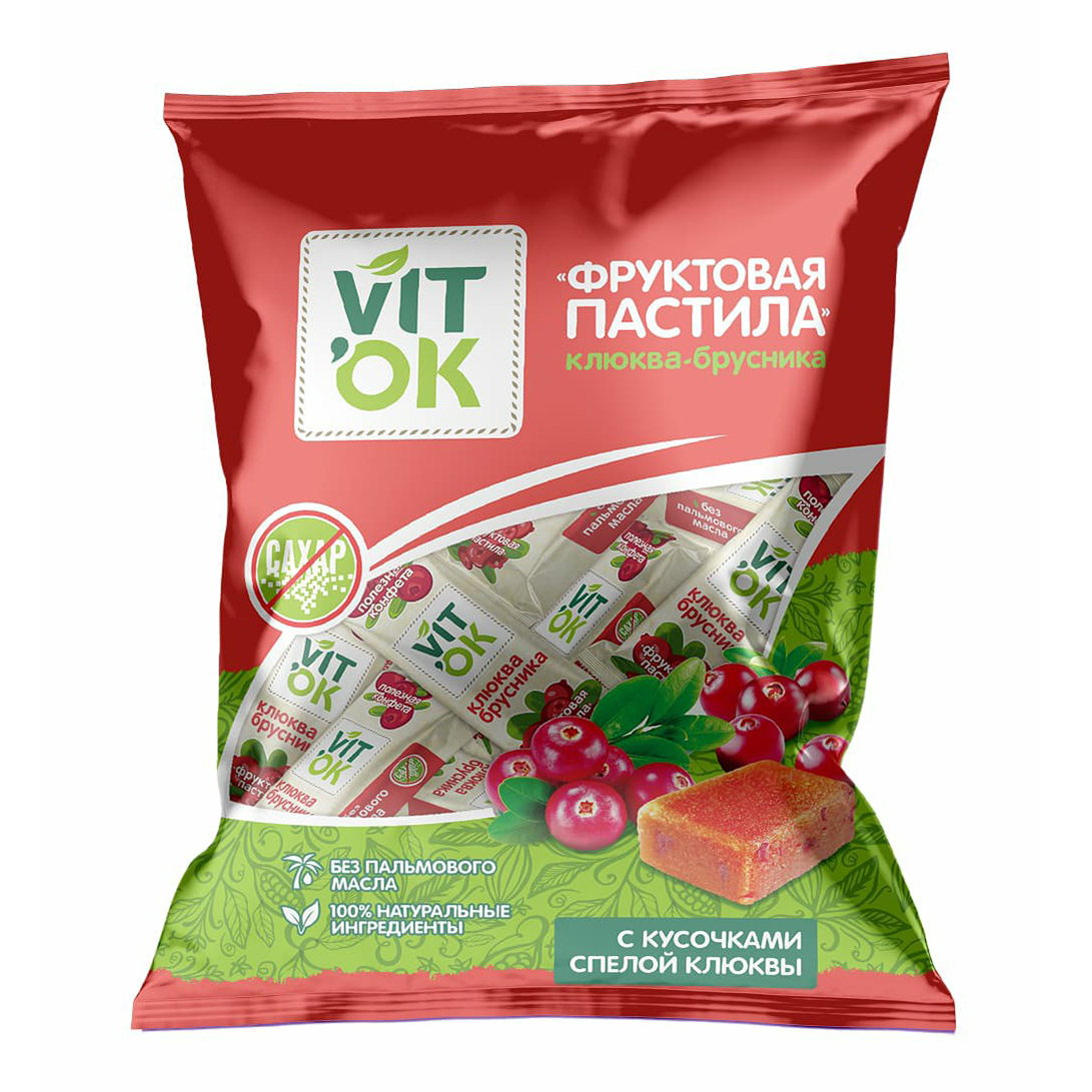 Конфеты фруктовые Vitok клюква-брусника 120 г