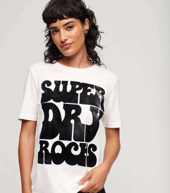 

Футболка женская Superdry W1011309A белая 12 UK, Белый, W1011309A