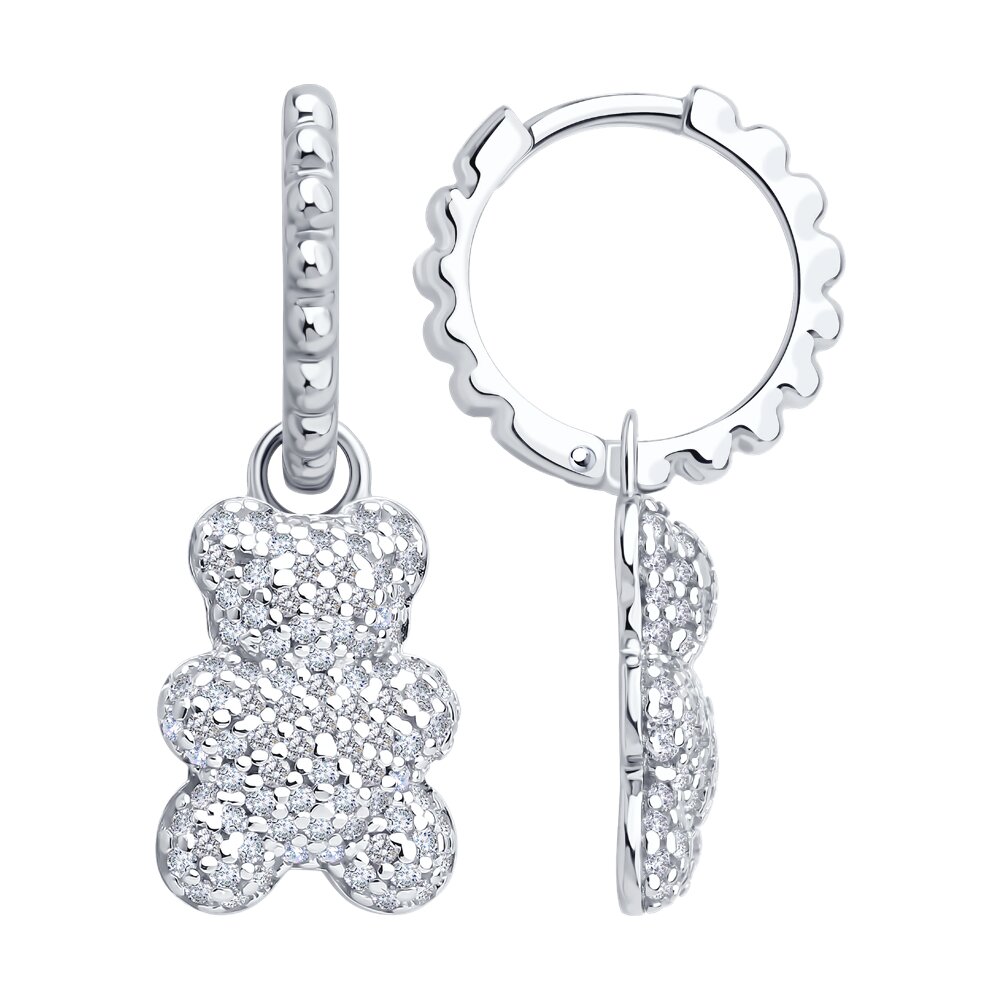 

Серьги из серебра SOKOLOV 94027103, фианит, 94027103