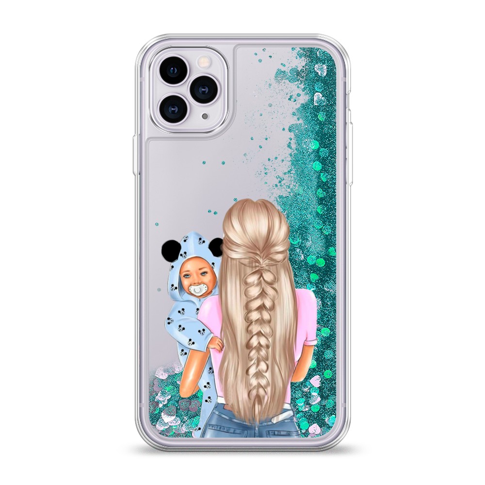 

Жидкий чехол с блестками "Молодая мама" на Apple iPhone 11 Pro, 12395-1