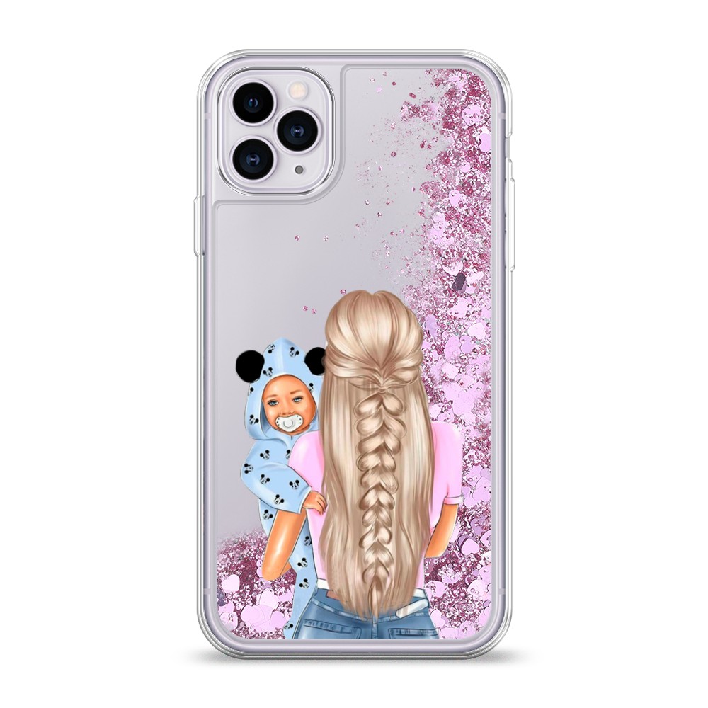 

Жидкий чехол с блестками "Молодая мама" на Apple iPhone 11 Pro, 12394-1