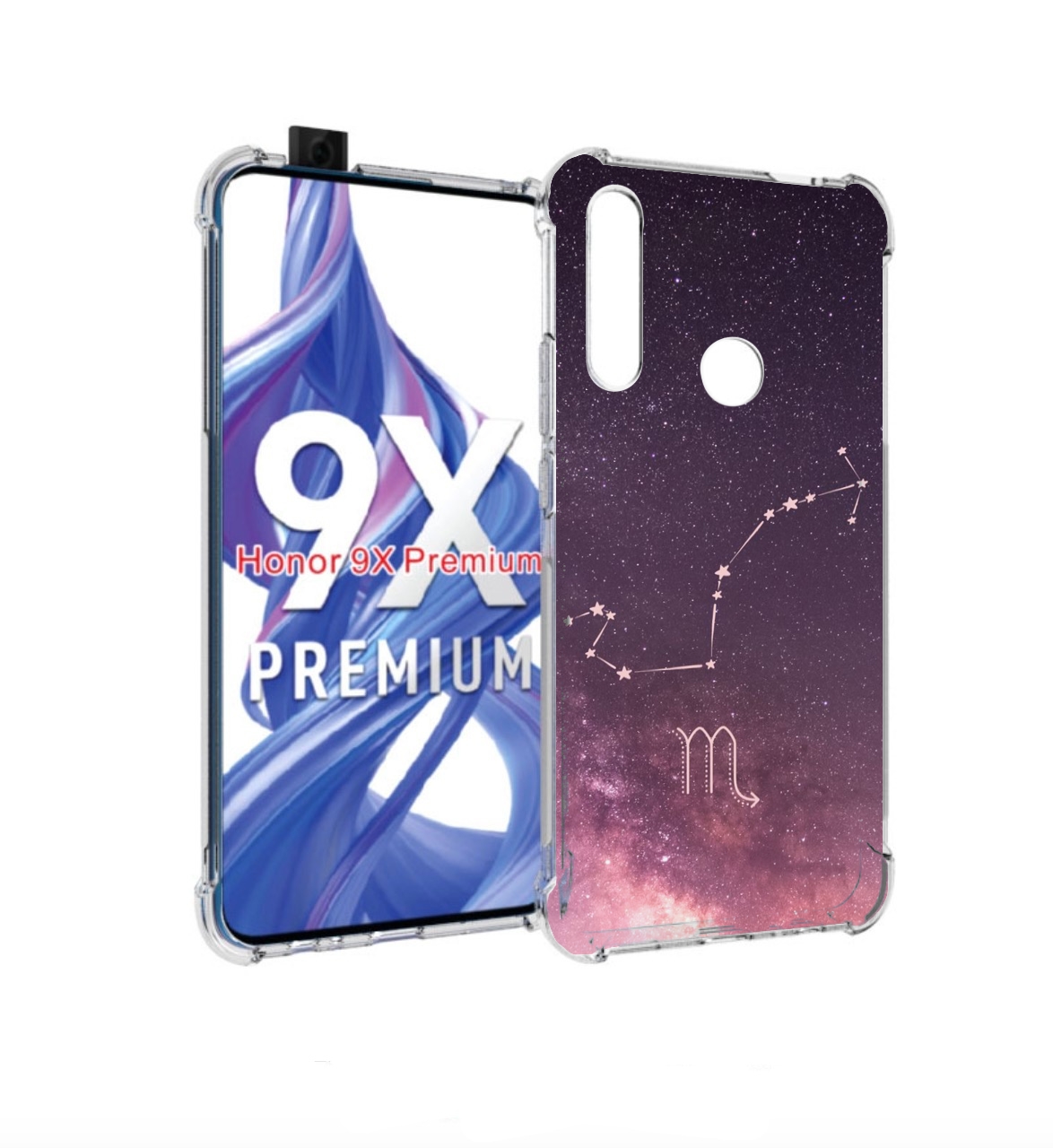 

Чехол бампер MyPads знак зодиака скорпион 4 для Honor 9X (STK-LX, Прозрачный, Tocco