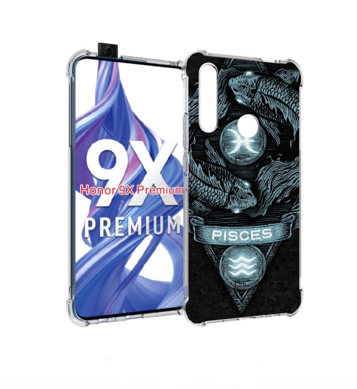 

Чехол бампер MyPads знак зодиака рыбы 4 для Honor 9X (STK-LX1)/H, Прозрачный, Tocco