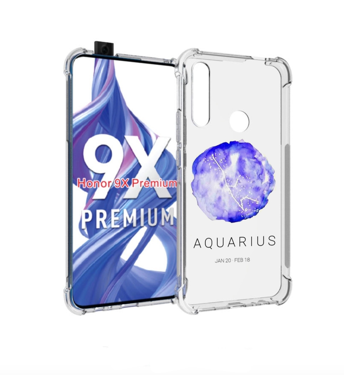

Чехол бампер MyPads знак зодиака водолеи 5 для Honor 9X (STK-LX, Прозрачный, Tocco