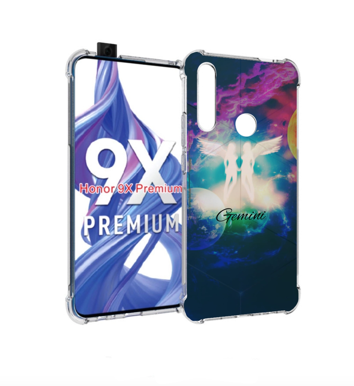 

Чехол бампер MyPads знак зодиака близнецы 3 для Honor 9X (STK-LX, Прозрачный, Tocco