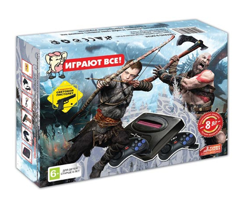 фото Игровая приставка 8 bit god of war 300-in-1 black + пистолет nobrand