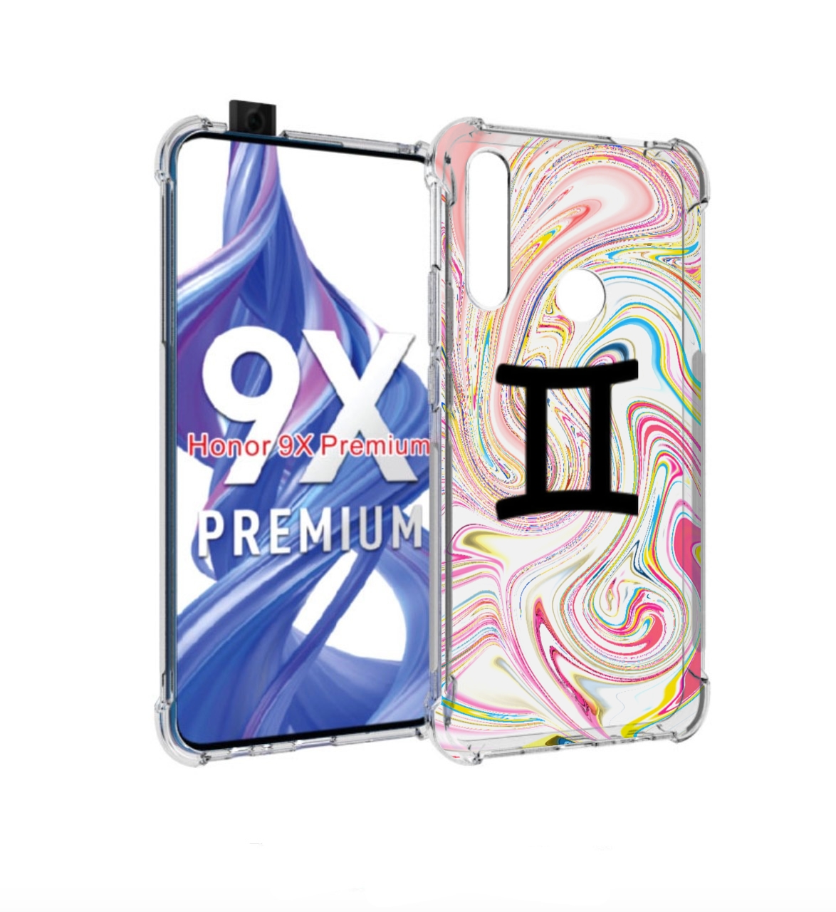 

Чехол бампер MyPads знак зодиака близнецы 2 для Honor 9X (STK-LX, Прозрачный, Tocco