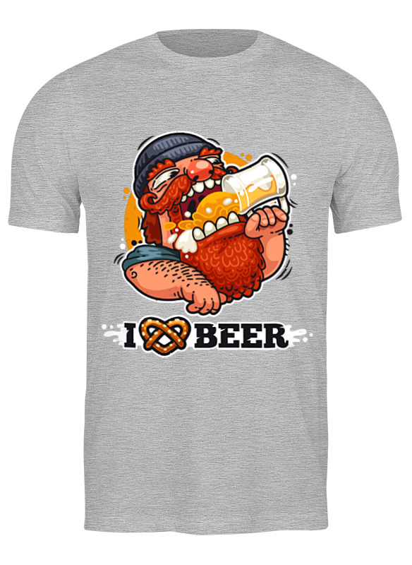 

Футболка мужская Printio Я люблю пиво (i love beer) 0716018 серая 3XL, Серый, Я люблю пиво (i love beer) 0716018