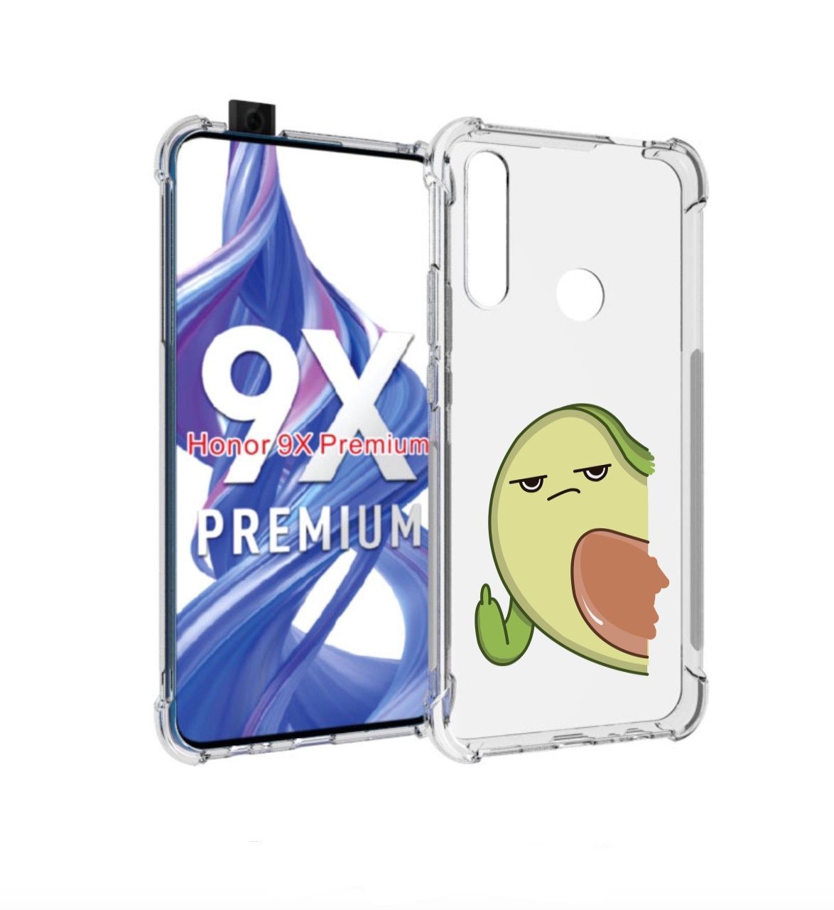 

Чехол бампер MyPads злой-авокадо для Honor 9X (STK-LX1), Прозрачный, Tocco