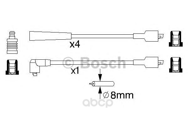 фото 0 986 356 868 к-кт проводов ford sierra/transit/scorpio 1.3/1.8/2.0 ohc 82> bosch