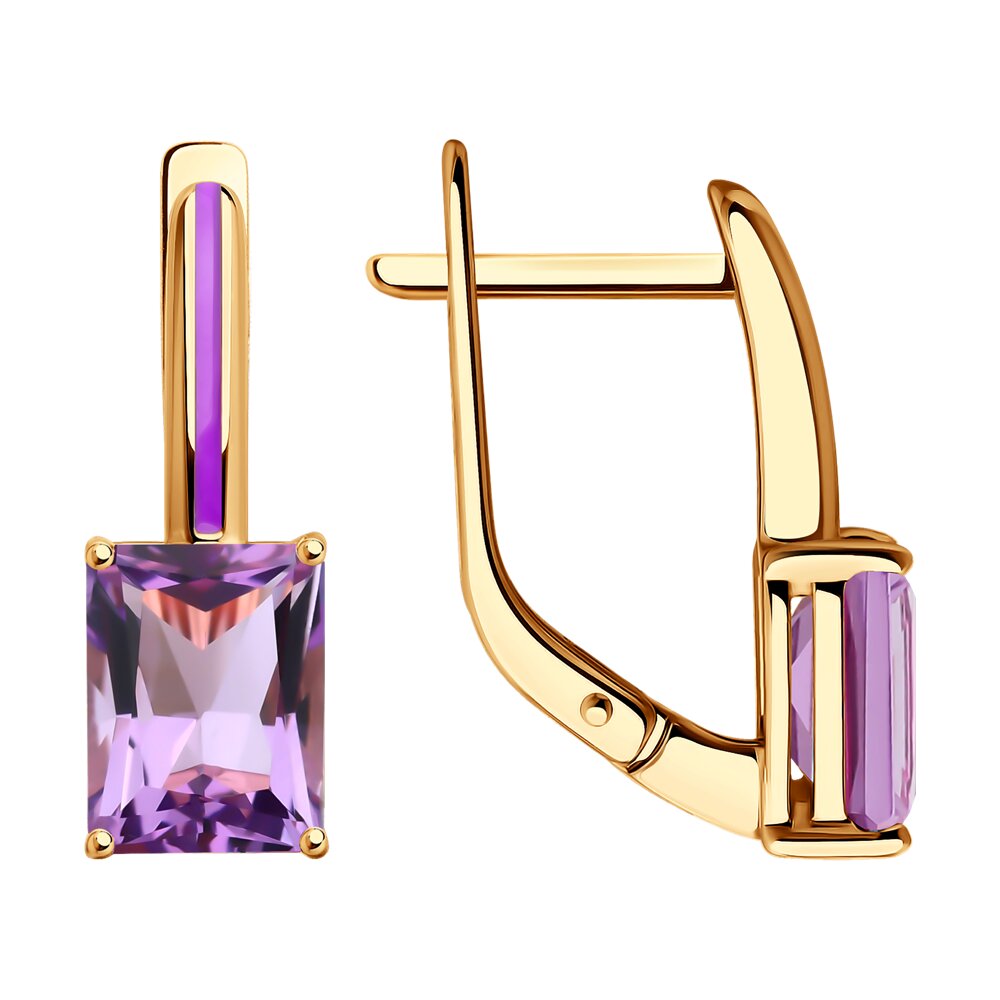 

Серьги из серебра Diamant 93-320-02650-2, эмаль/аметист, 93-320-02650-2