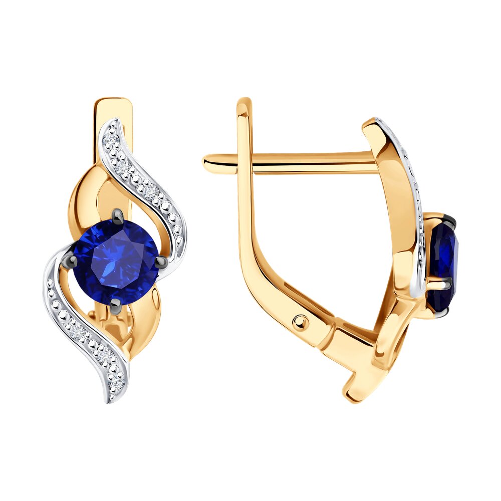 

Серьги из золота Diamant 31-220-02860-1, бриллиант/корунд искусственный, 31-220-02860-1