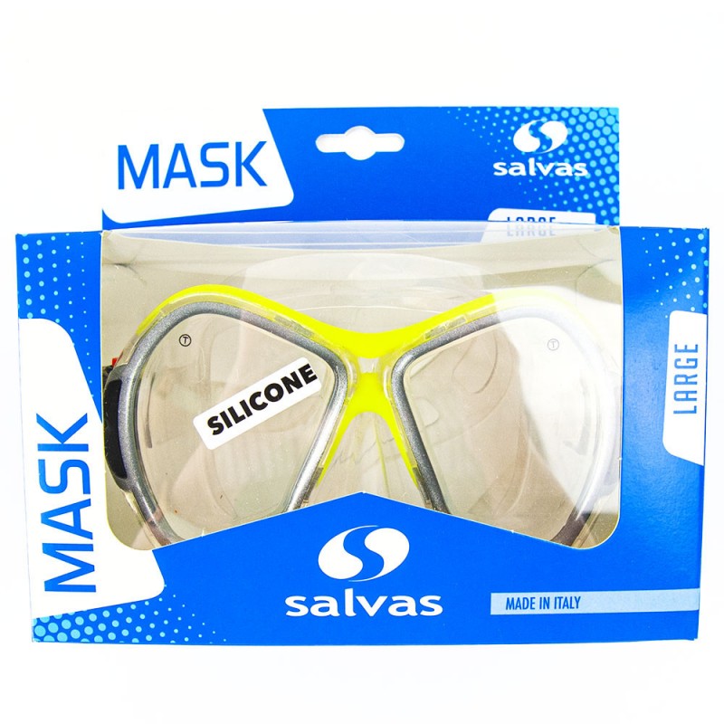Маска для плавания Salvas Phoenix Sil Mask арт.CA520S2GYSTH р.Senior, серебристо/жёлтый