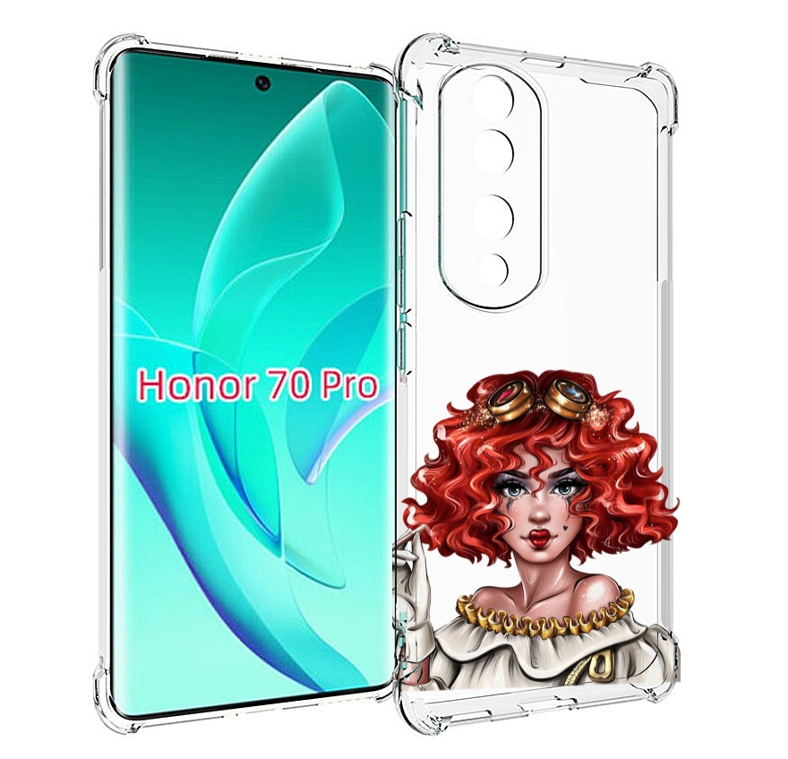Чехол MyPads модель-в-сине-красных-очках женский для Honor 70 Pro / 70 Pro Plus
