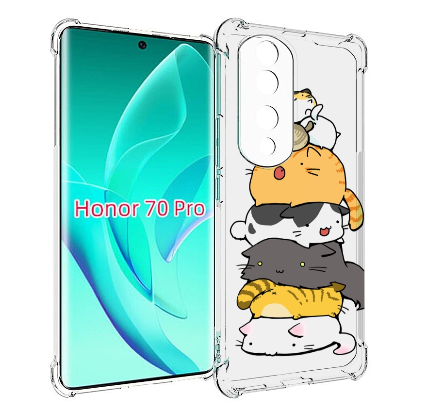 

Чехол MyPads много-маленьких-котиков для Honor 70 Pro / 70 Pro Plus, Прозрачный, Tocco